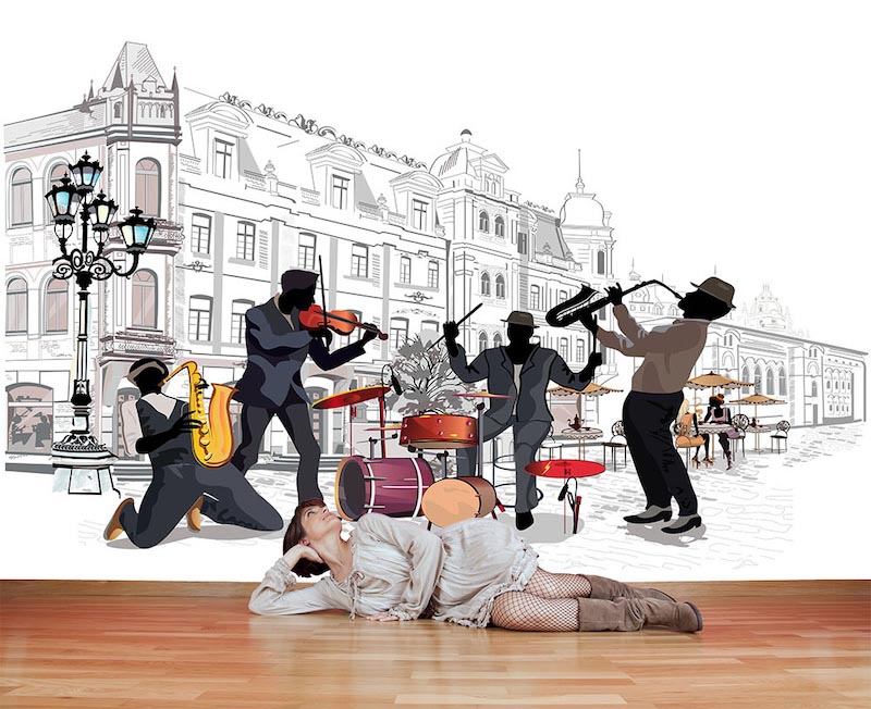 Straßenmusik Tapete | 3DFototapete - 2