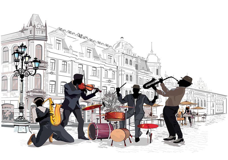 Straßenmusik Tapete | 3DFototapete