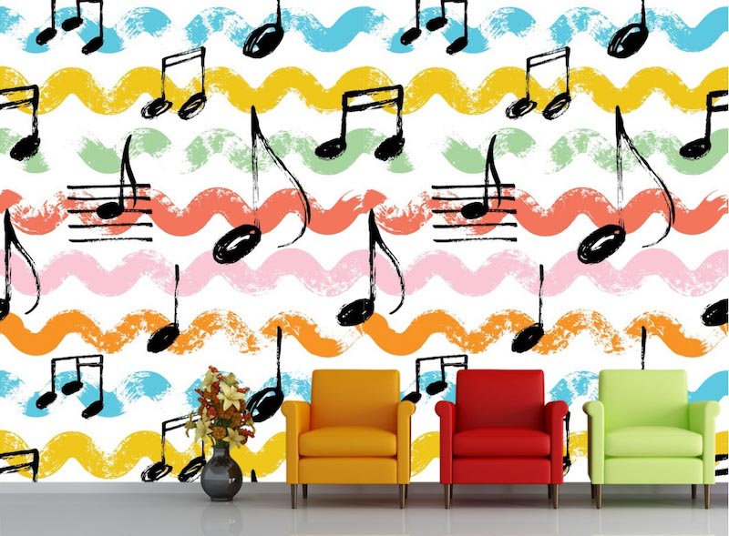 Musik Und Rhythmus Farben Tapete | 3DFototapete - 2