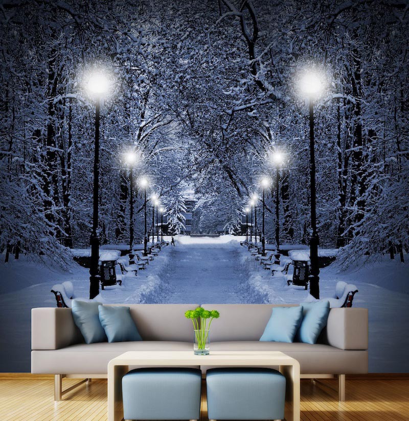 Schneefall Tapete | 3DFototapete - 2