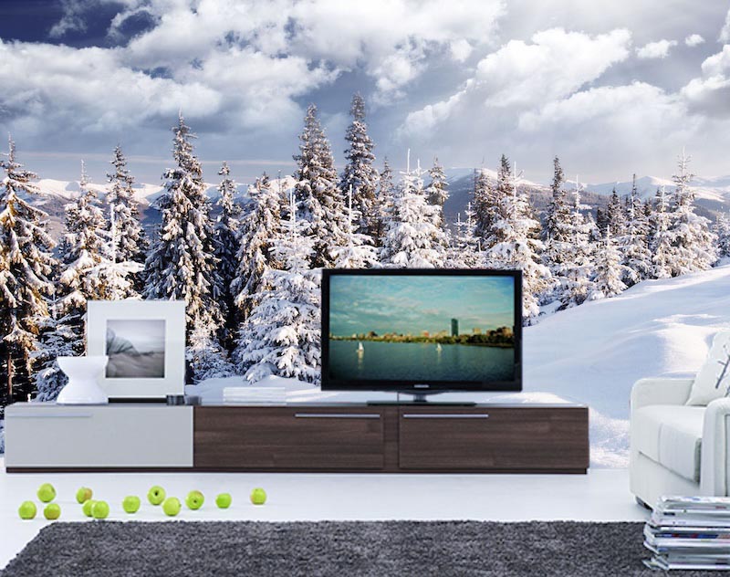 Verschneiter Winter Tapete | 3DFototapete - 2