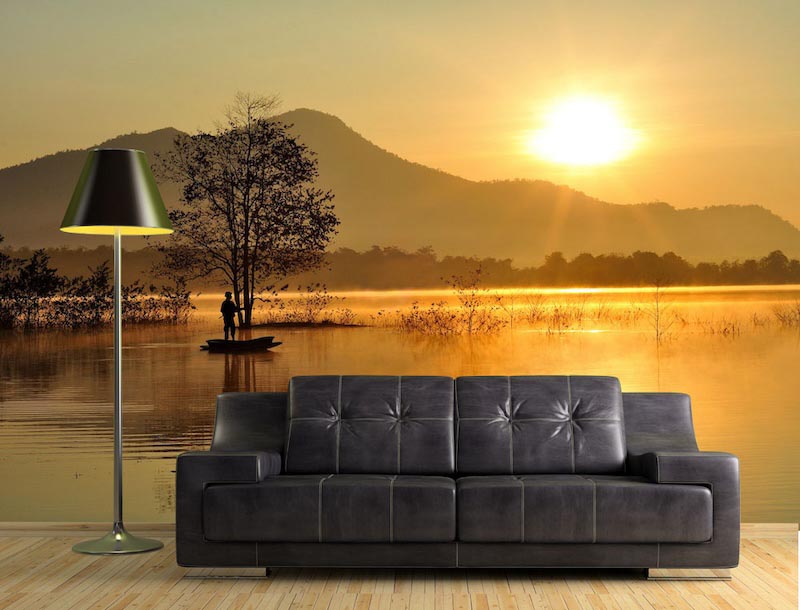 Boatman - 3D wallpaper for wall applied