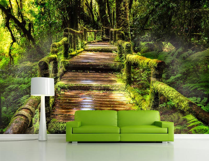 Grüne Brücke Tapete | 3DFototapete - 2