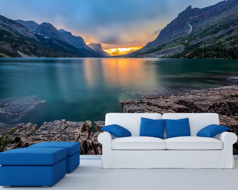 Goldene Berge Tapete | 3DFototapete - 2