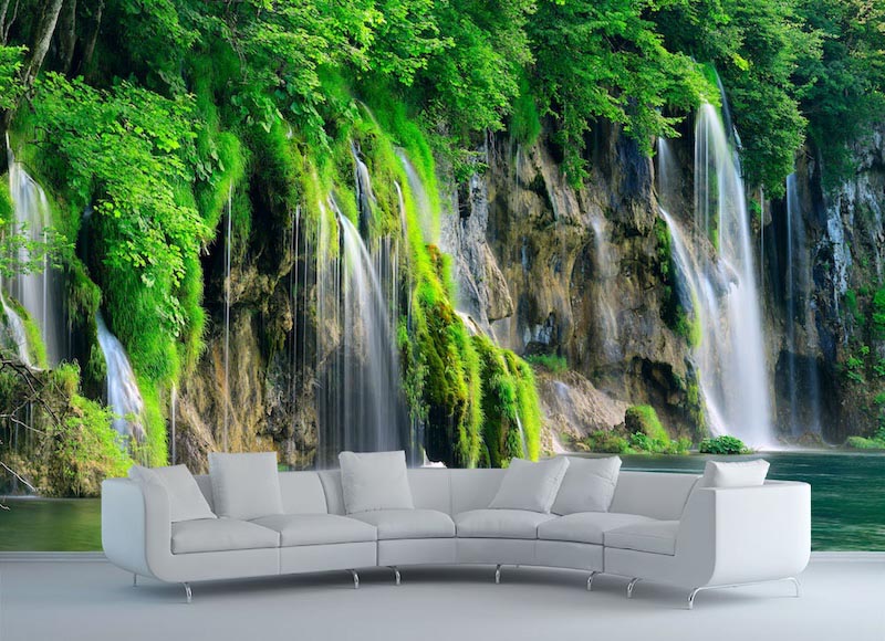 Wasserfallgemälde Tapete | 3DFototapete - 2