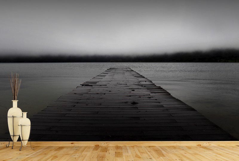 Pier in schwarzweiß Tapete | 3DFototapete - 2