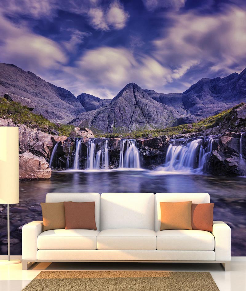 Wasserfall in den Bergen Tapete | 3DFototapete - 2