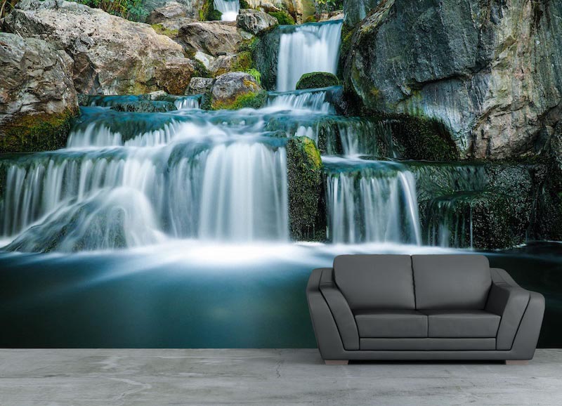 Wasserfall Felsen Tapete | 3DFototapete - 2