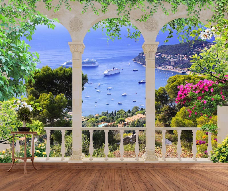 Landschaft durch einen Bogen Tapete | 3DFototapete - 2