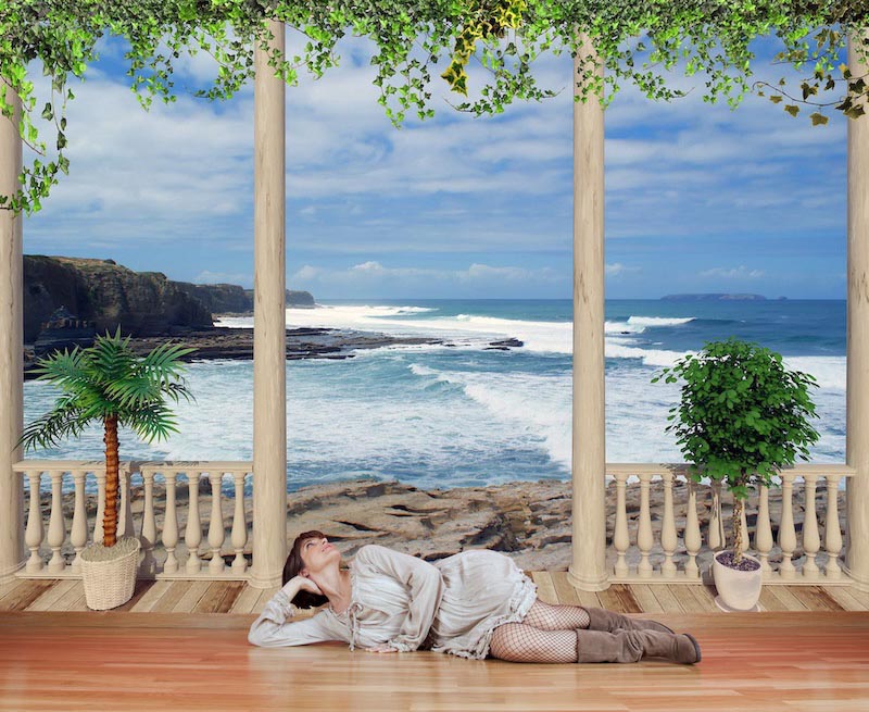 Meer von der Terrasse Tapete | 3DFototapete - 2