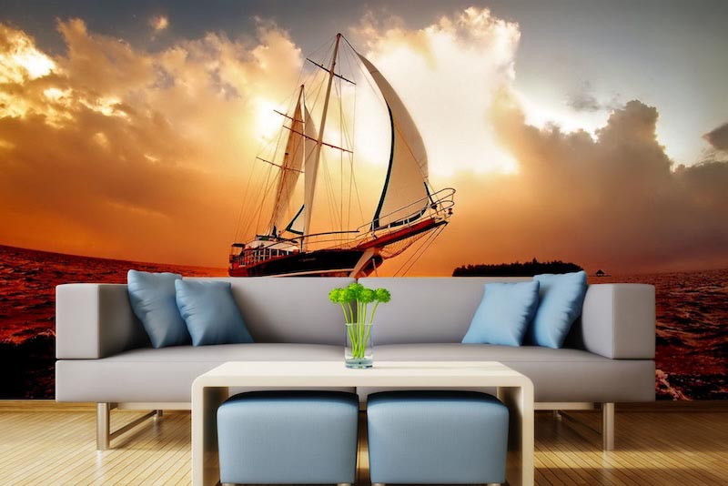 Sonnenuntergang vom Boot aus Tapete | 3DFototapete - 2