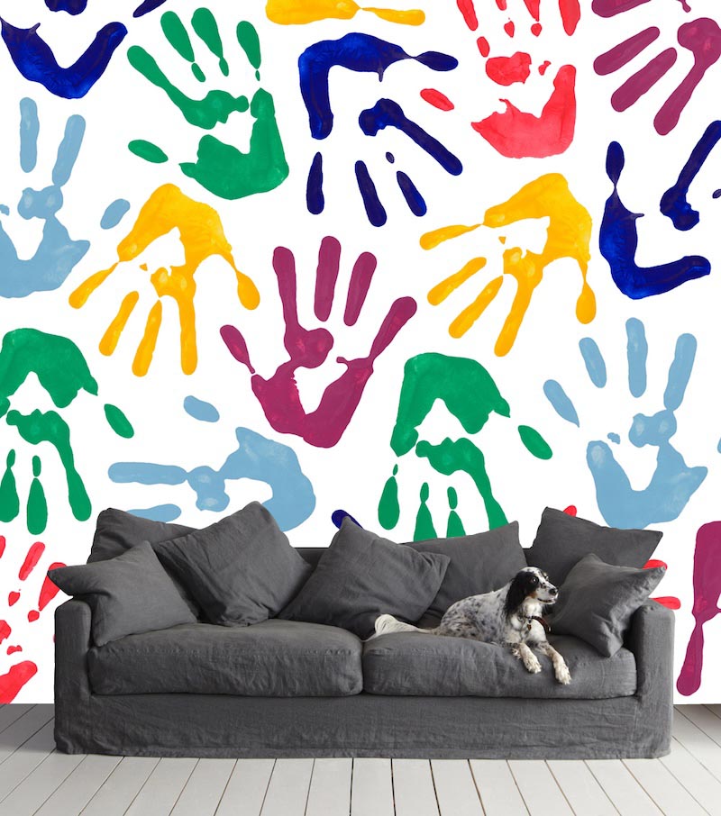 Bunte Hände Tapete | 3DFototapete - 2