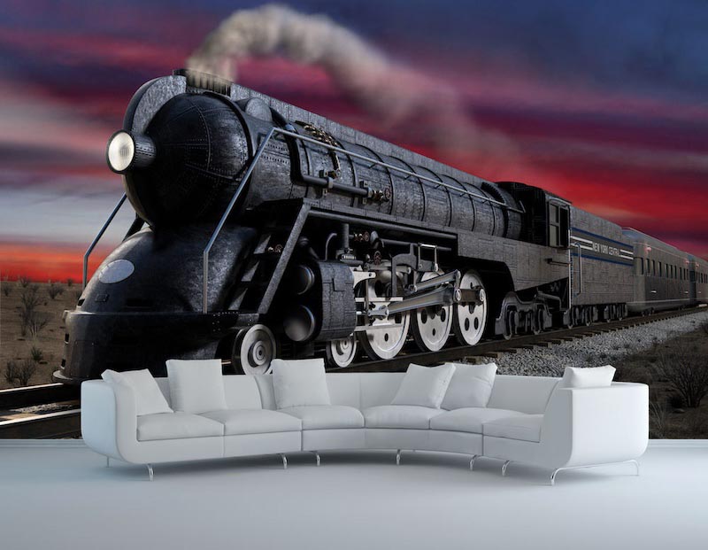 Schwarzer Zug Tapete | 3DFototapete - 2