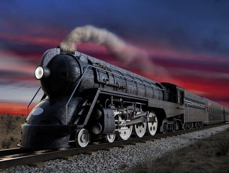 Schwarzer Zug Tapete | 3DFototapete