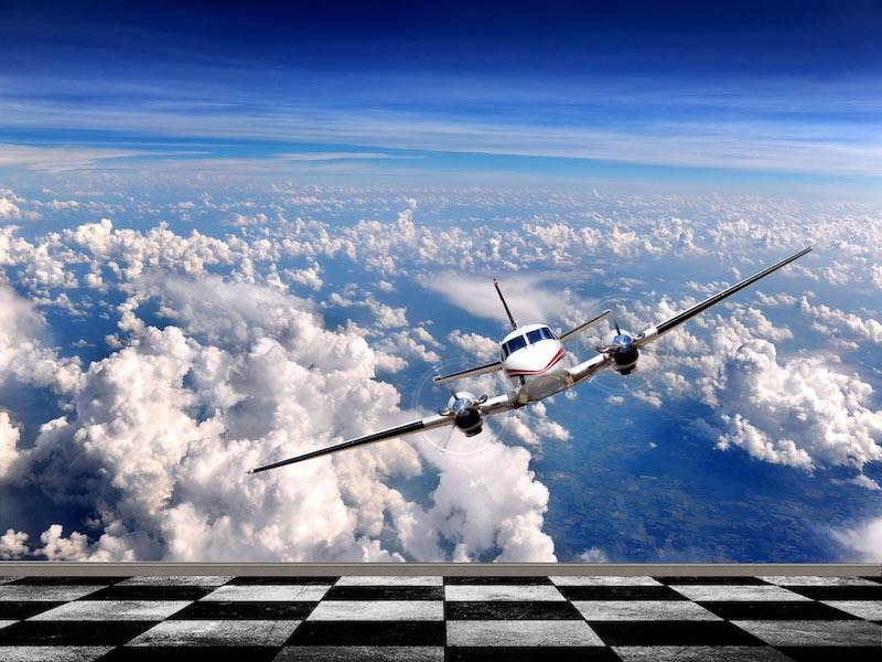 Flugzeug Selfie Tapete | 3DFototapete - 2