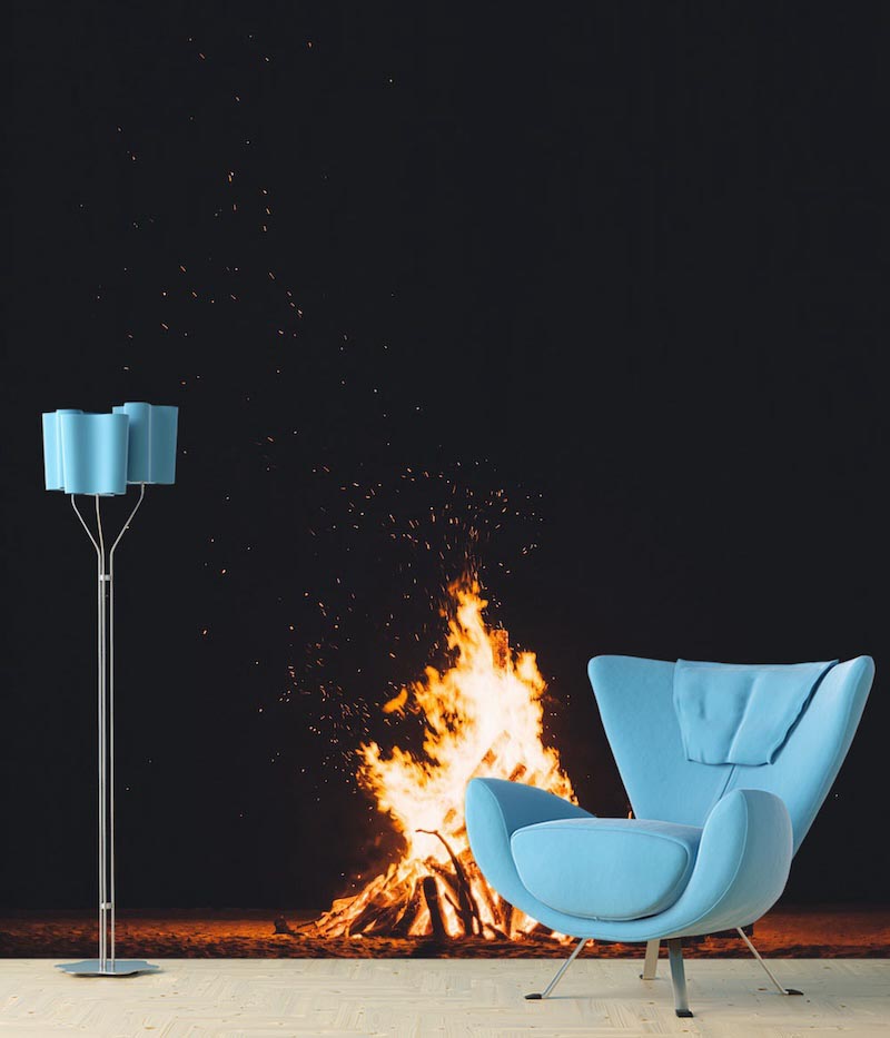 Camping Feuer Tapete | 3DFototapete - 2