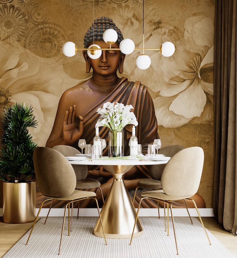 Lotus-Buddha des Friedens Tapete | 3DFototapete - 2