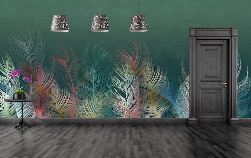 Pfauenfeder-Paradies Tapete | 3DFototapete - 2
