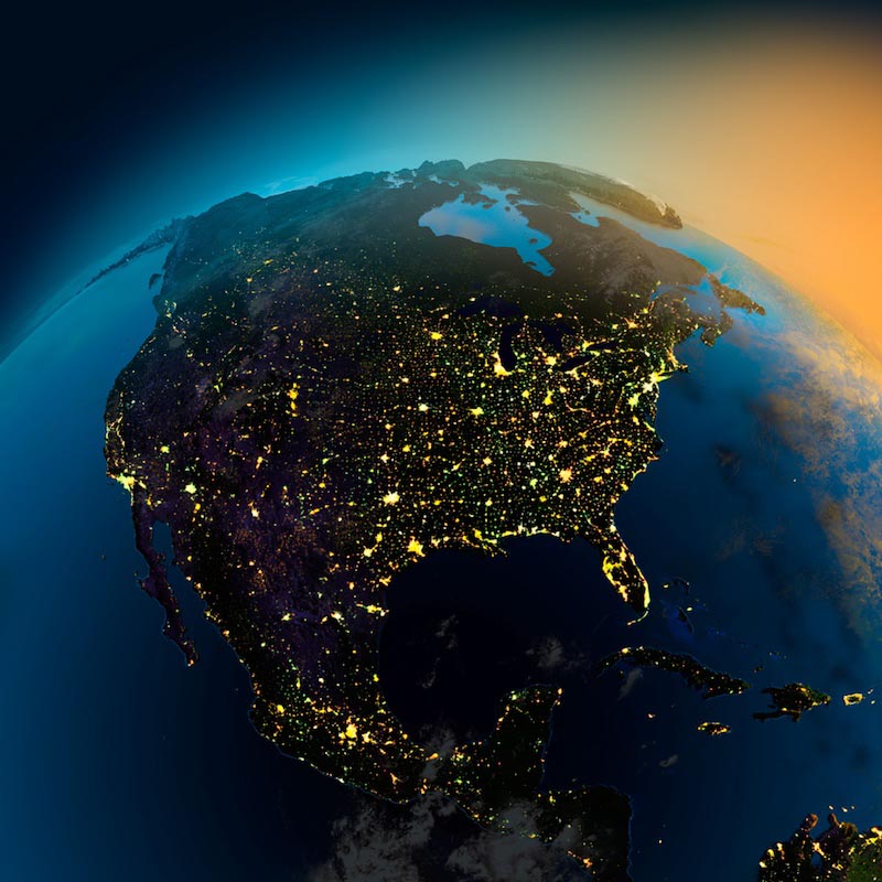 Amerika aus dem Weltall Tapete | 3DFototapete