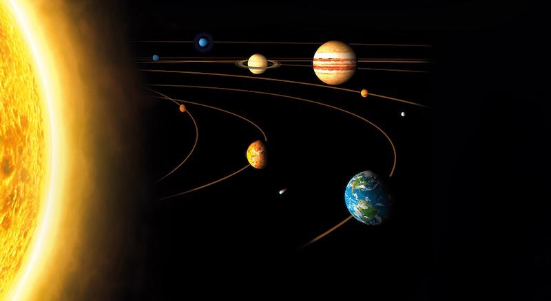Von der Sonne zu den Planeten Tapete | 3DFototapete