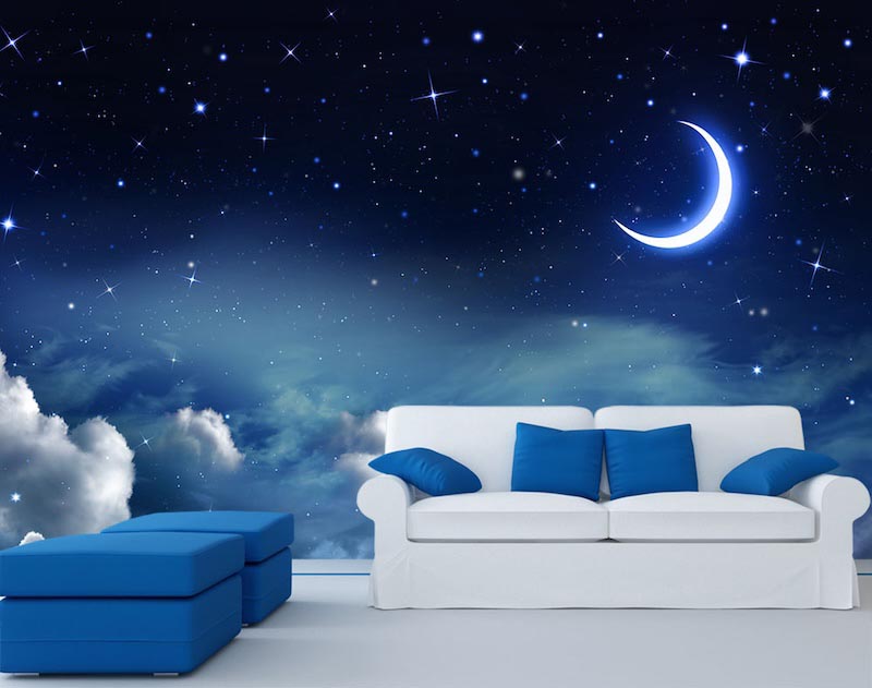 Mond und Wolken Tapete | 3DFototapete - 2