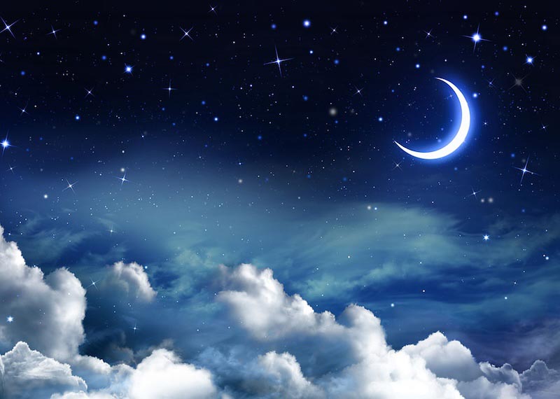 Mond und Wolken Tapete | 3DFototapete