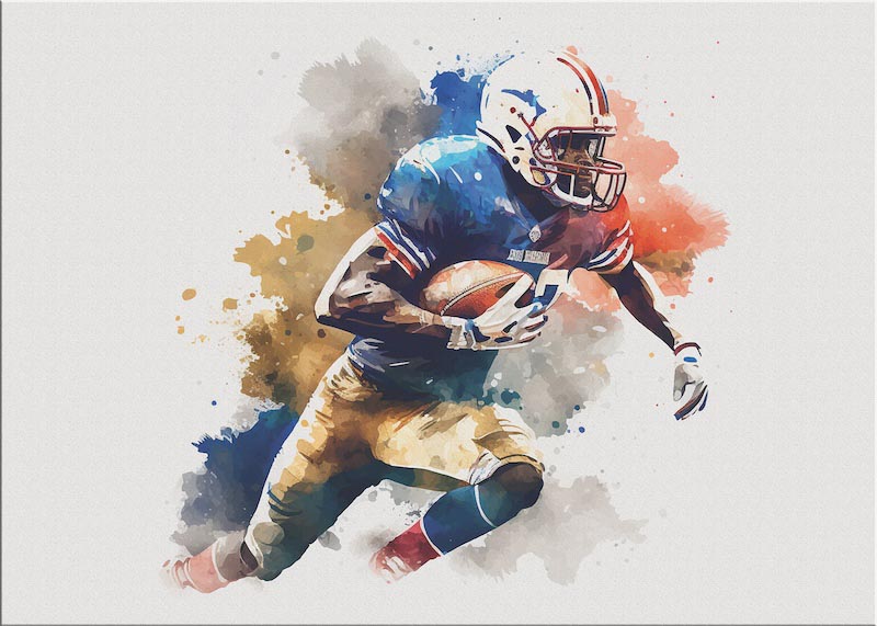 American-Football-Spieler Zeichnung Tapete | 3DFototapete