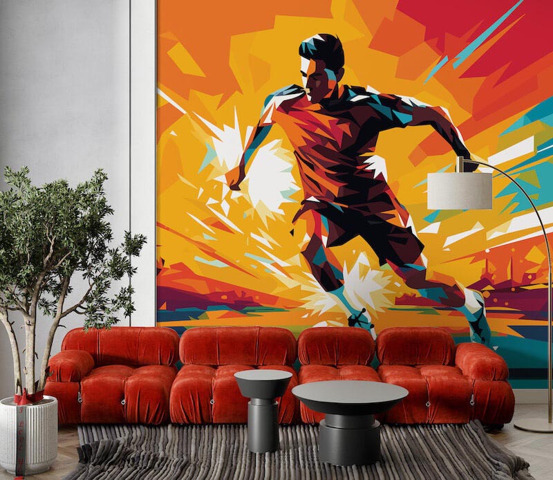 Fußballspieler Illustration Tapete | 3DFototapete - 2