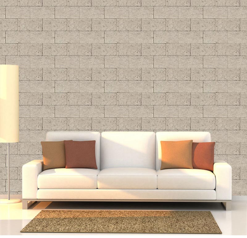 Creme Steinwand Tapete | 3DFototapete - 2
