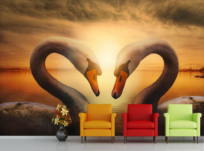 Liebe der Schwäne Tapete | 3DFototapete - 2