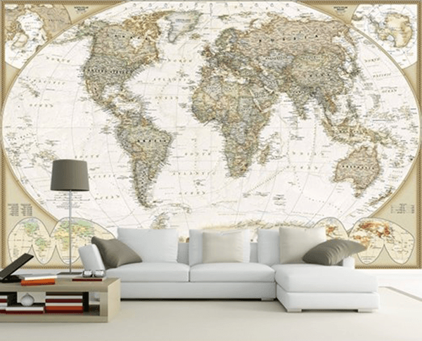World Map Wallpaper And Map Wall Mural - 1