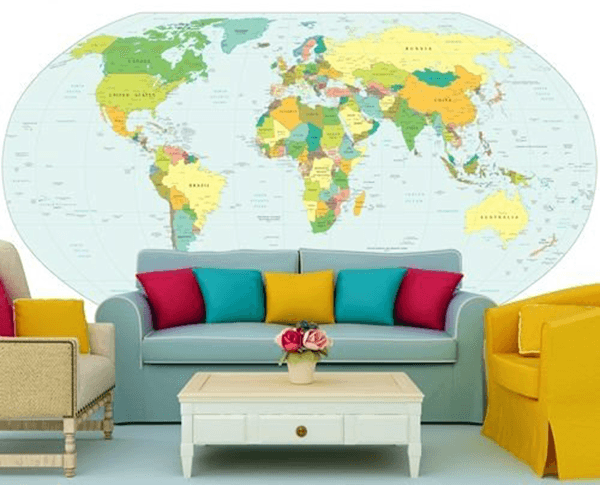 World Map Wallpaper And Map Wall Mural - 2